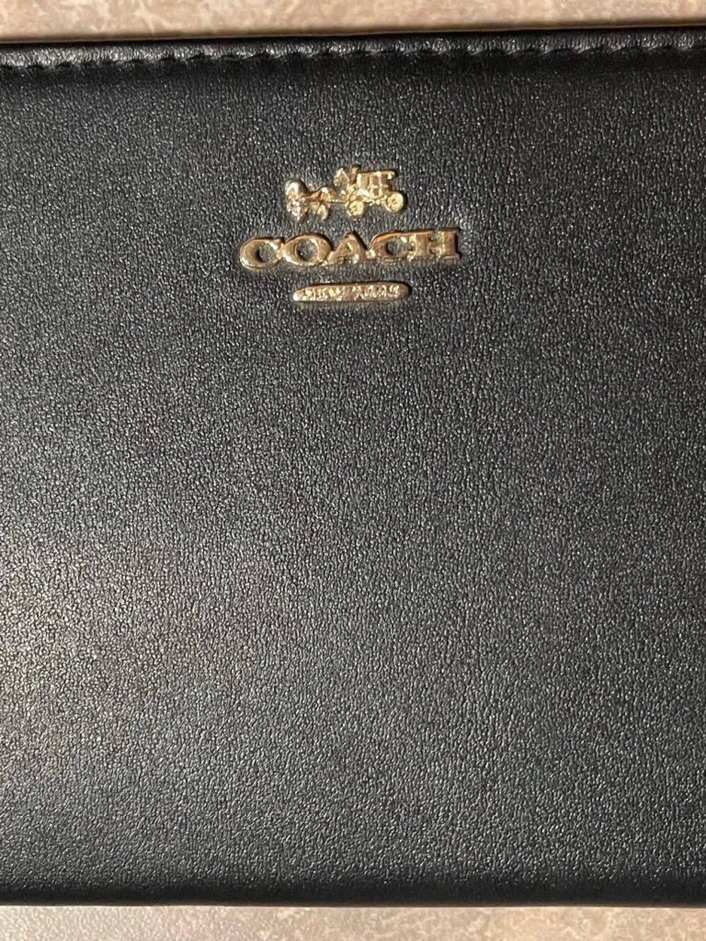 Black, Coach, Accordion Wallet